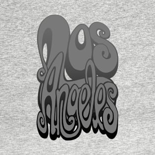 Los Angeles lettering art - harbour mist grey T-Shirt